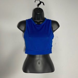 Nike Navy Blue Mesh Cropped Top. Size SMALL